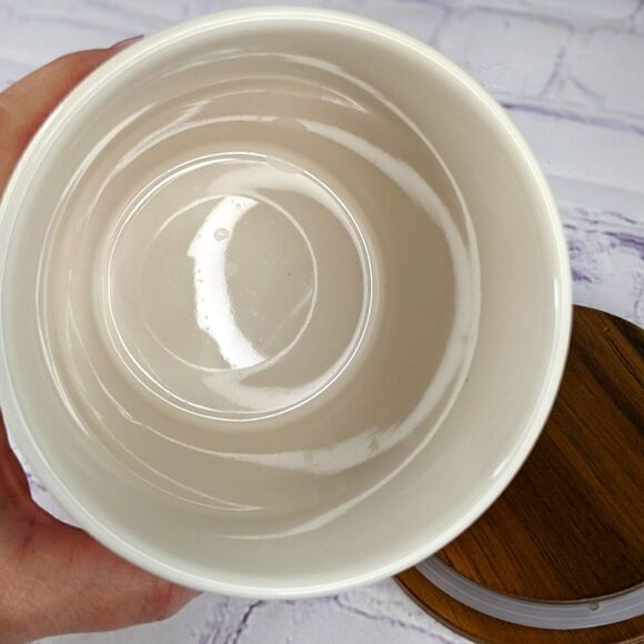 Rae Dunn STORE Ceramic Canister with Wooden Lid - Picture 5 of 8